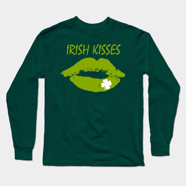 Irish Kisses, St Patrick's day, Irish clover Long Sleeve T-Shirt by hippyhappy